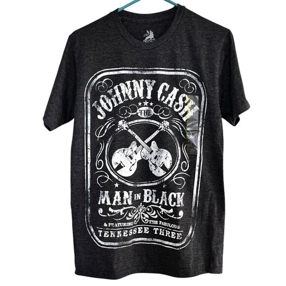 Johnny Cash charcoal heather grey short sleeve band tee size small - Picture 1 of 6